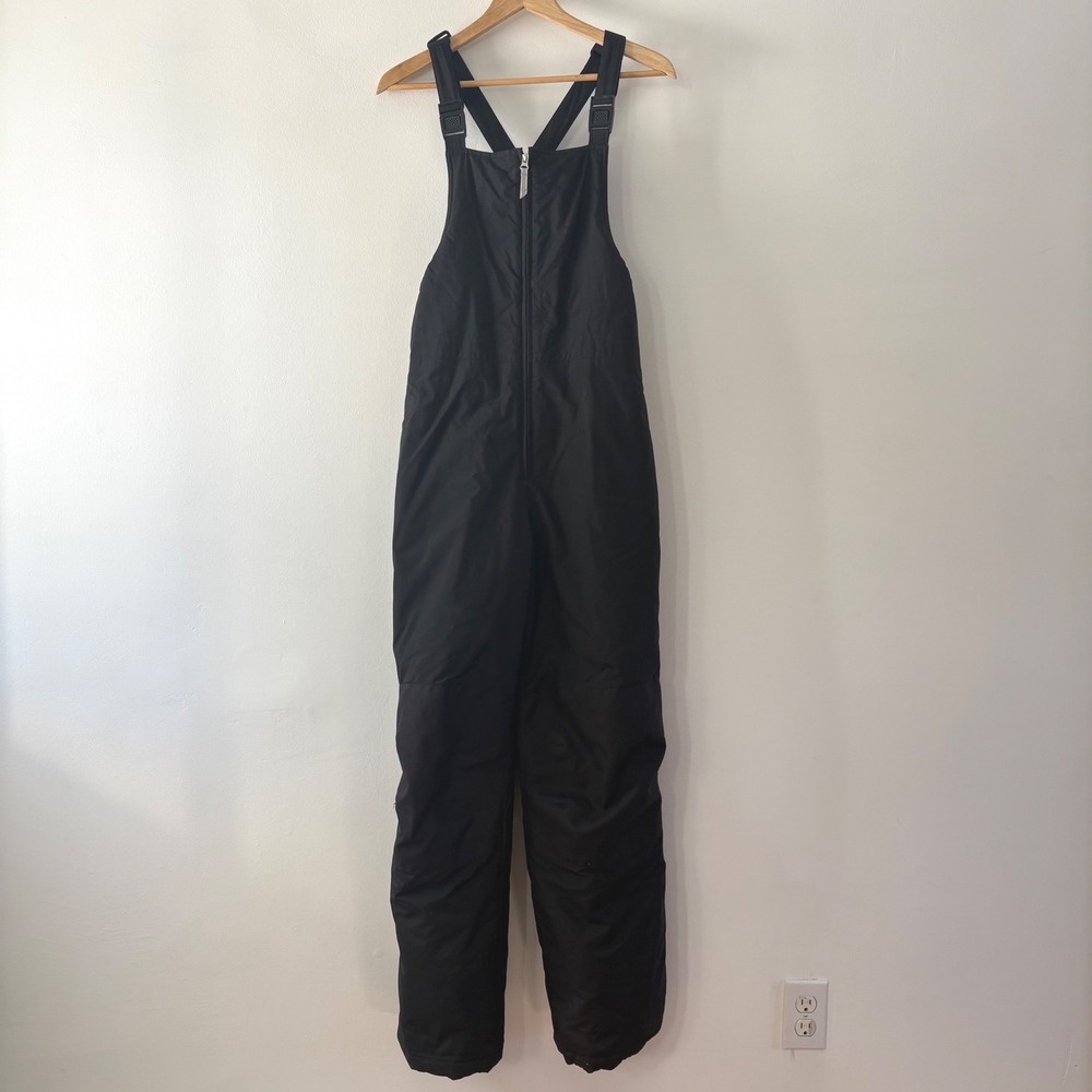 Lands End Kids Grow-A-Longs Insulated Snow Bibs Black Size 16 Ski Pants Overalls